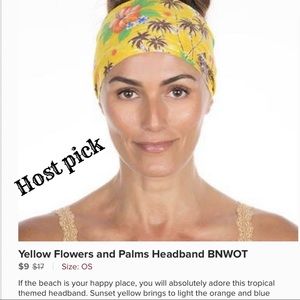 ⭐️⭐️ HP ⭐️Yellow Flowers & Palms Headband BNWOT